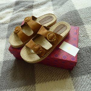 -SOLD-Tory Burch 'Selby' Suede Logo Detail Strap Sandals